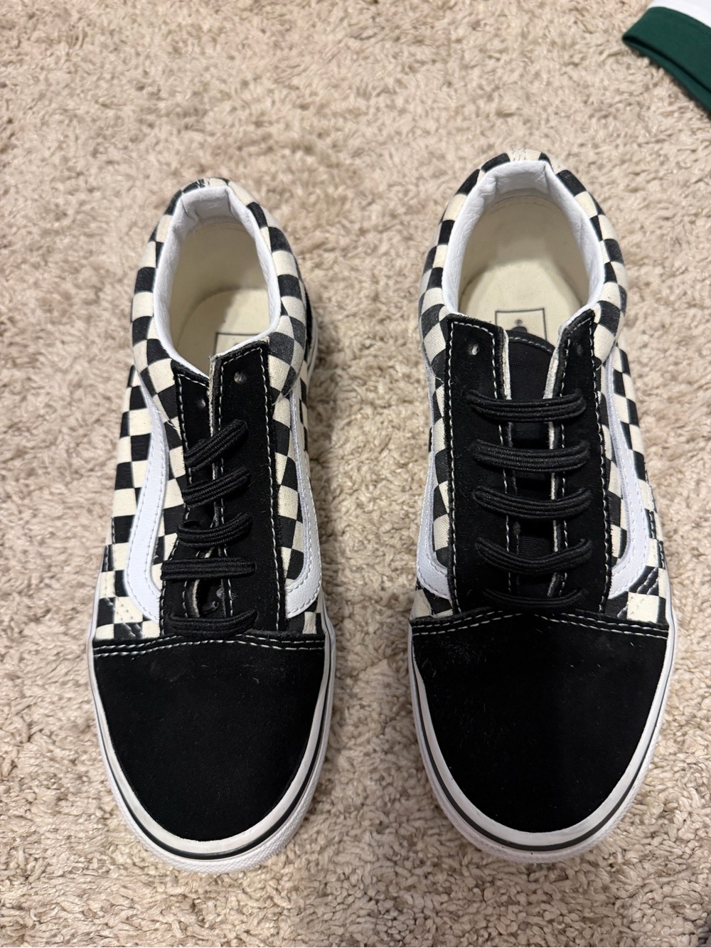 Vans Kids Checkerboard Old Skool Sneakers - Black & White